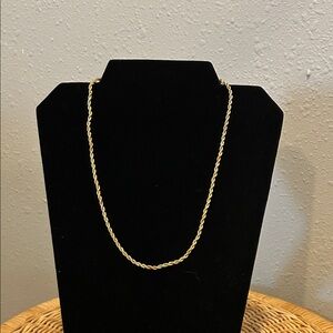 Vintage‎ 18K Gold Plated Elegant Gold Rope Chain Necklace